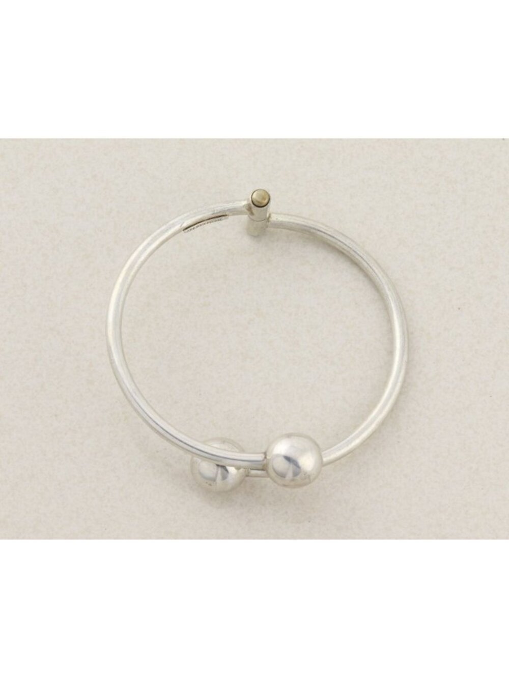 Sterling Silver Ball Bead Cuff Bangle Bracelet Opens 7" inch - Picture 2 of 7